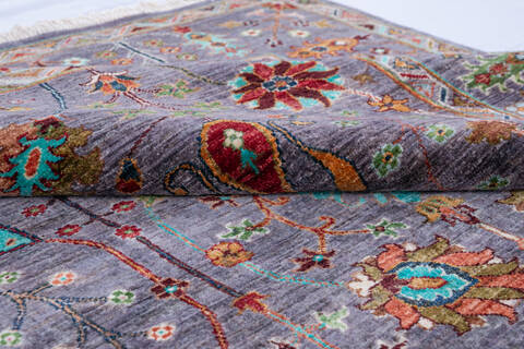 Chobi Purple Hand Knotted 510 X 80 Area Rug 700-146588 Image 5