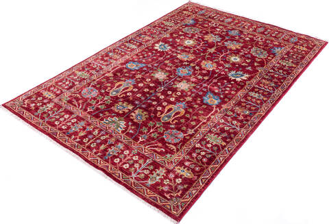 Chobi Red Hand Knotted 59 X 85 Area Rug 700-146589 Image 2