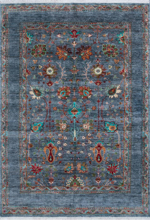 Chobi Blue Hand Knotted 59 X 81 Area Rug 700-146590 Image 0