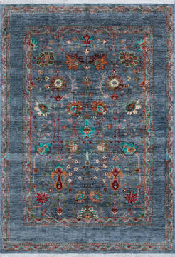 Chobi Blue Hand Knotted 5'9" X 8'1"  Area Rug 700-146590