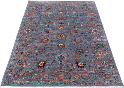 Chobi Blue Hand Knotted 58 X 80 Area Rug 700-146591 Image 1
