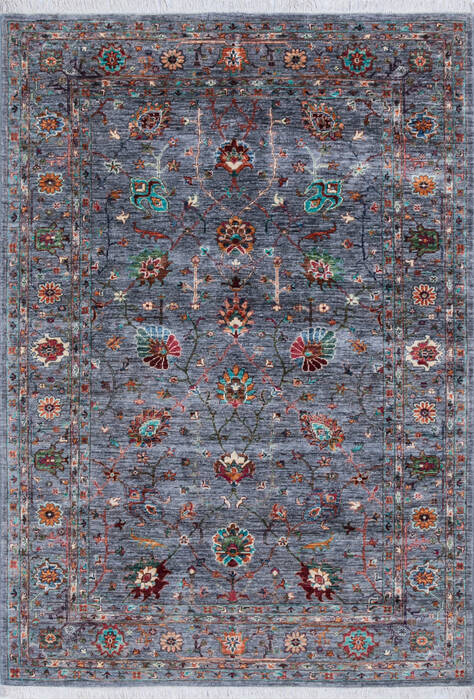 Chobi Blue Hand Knotted 58 X 80 Area Rug 700-146591 Image 0
