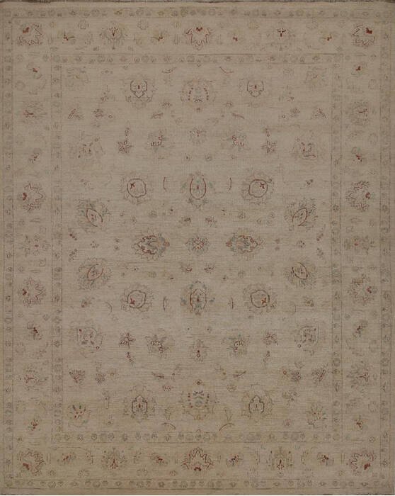 Chobi Beige Hand Knotted 711 X 911  Area Rug 100-146593 Image 0