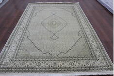 Persian Beige Hand Knotted 6'7" X 9'10"  Area Rug 902-146596
