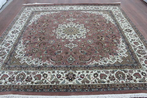 Persian Beige Hand Knotted 88 X 88 Area Rug 902-146603 Image 0