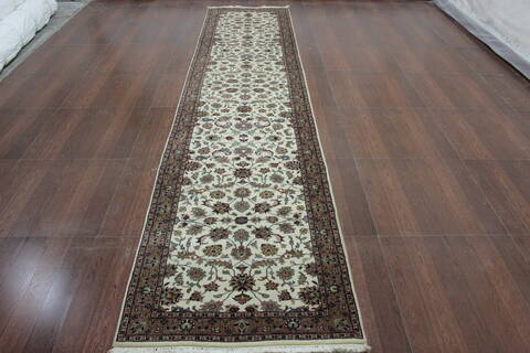 Persian Beige Runner Hand Knotted 27 X 131 Area Rug 902-146613 Image 0