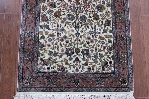 Persian Beige Runner Hand Knotted 27 X 910 Area Rug 902-146614 Image 1