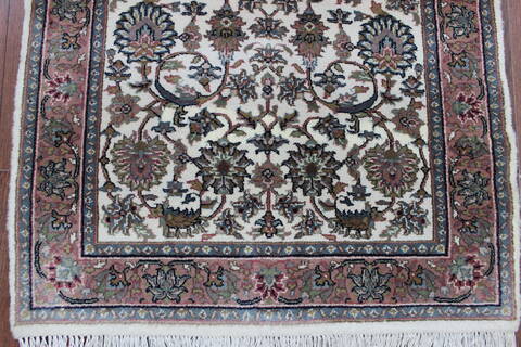Persian Beige Runner Hand Knotted 27 X 910 Area Rug 902-146615 Image 1