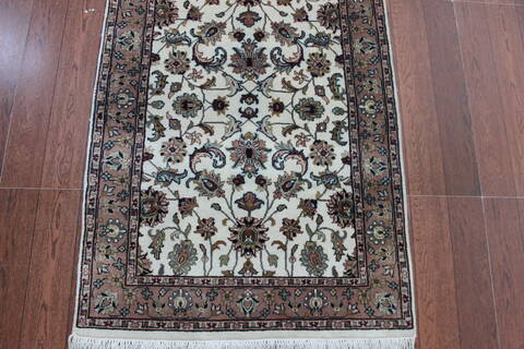 Persian Beige Runner Hand Knotted 27 X 82 Area Rug 902-146617 Image 1