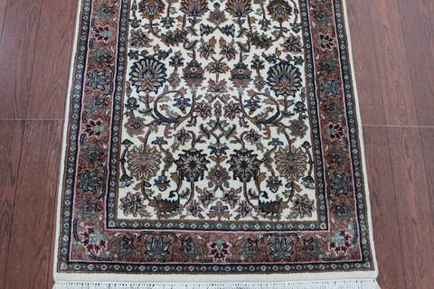 Persian Beige Runner Hand Knotted 27 X 116 Area Rug 902-146625 Image 1