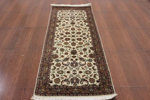 Persian Beige Runner Hand Knotted 27 X 67 Area Rug 902-146627 Image 0