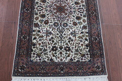 Persian Beige Runner Hand Knotted 27 X 131 Area Rug 902-146628 Image 1