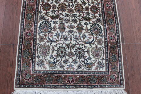 Persian Beige Runner Hand Knotted 27 X 126 Area Rug 902-146629 Image 1