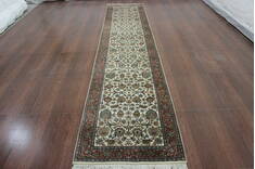Persian Beige Runner Hand Knotted 2'7" X 13'1"  Area Rug 902-146632