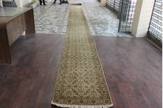 Persian Beige Runner Hand Knotted 2'7" X 23'0"  Area Rug 902-146636