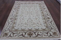 Persian Beige Hand Knotted 5'7" X 7'10"  Area Rug 902-146643