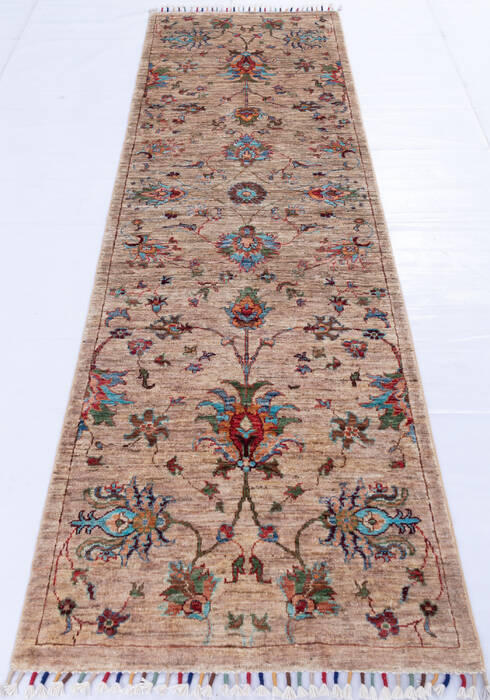 Chobi Brown Runner Hand Knotted 26 X 80 Area Rug 700-146653 Image 1