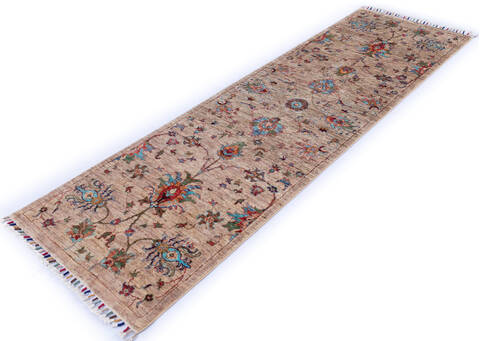 Chobi Brown Runner Hand Knotted 26 X 80 Area Rug 700-146653 Image 2