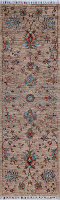 Chobi Brown Runner Hand Knotted 26 X 80 Area Rug 700-146653 Image 0