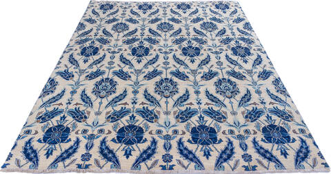 Chobi White Hand Knotted 81 X 103 Area Rug 700-146657 Image 1