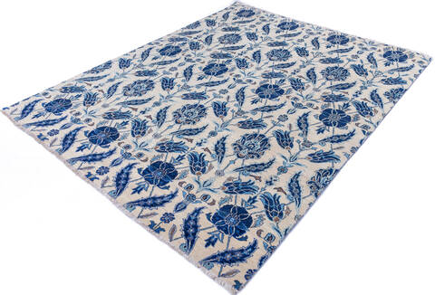 Chobi White Hand Knotted 81 X 103 Area Rug 700-146657 Image 2