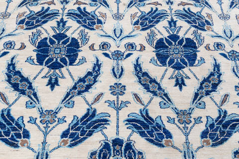 Chobi White Hand Knotted 81 X 103 Area Rug 700-146657 Image 3