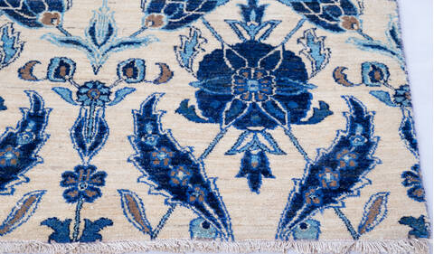 Chobi White Hand Knotted 81 X 103 Area Rug 700-146657 Image 4