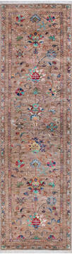 Afghan Chobi Brown Runner 10 to 12 ft Wool Carpet 146658