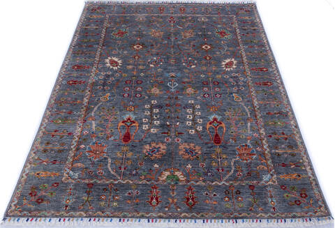 Chobi Grey Hand Knotted 510 X 81 Area Rug 700-146661 Image 1