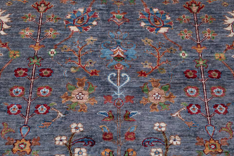 Chobi Grey Hand Knotted 510 X 81 Area Rug 700-146661 Image 3