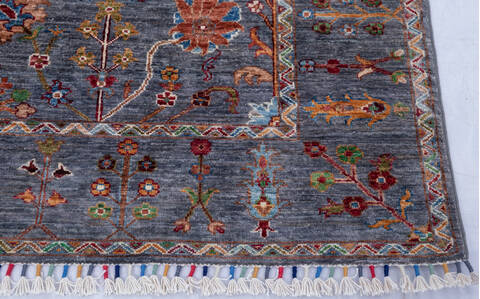 Chobi Grey Hand Knotted 510 X 81 Area Rug 700-146661 Image 4