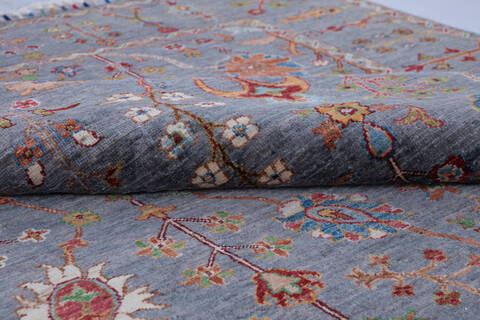 Chobi Grey Hand Knotted 510 X 81 Area Rug 700-146661 Image 5