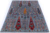 Chobi Grey Hand Knotted 510 X 710  Area Rug 700-146662 Thumb 1