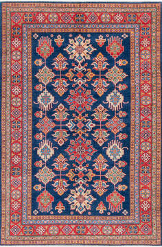 Kazak Blue Hand Knotted 6'6" X 9'10"  Area Rug 700-146666