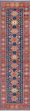 Afghan Kazak Blue Runner 10 to 12 ft Wool Carpet 146667