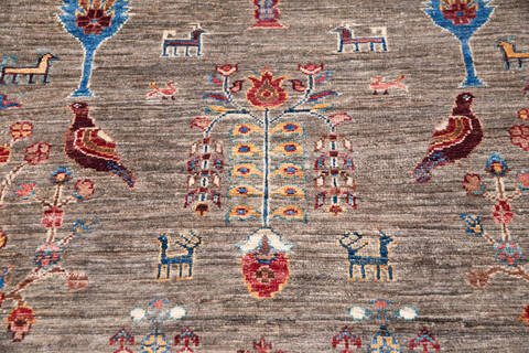 Chobi Brown Runner Hand Knotted 27 X 99 Area Rug 700-146669 Image 3