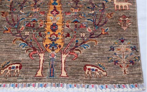 Chobi Brown Runner Hand Knotted 27 X 99 Area Rug 700-146669 Image 4