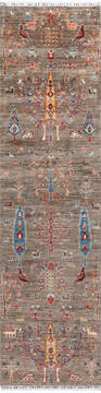 Afghan Chobi Brown Runner 10 to 12 ft Wool Carpet 146669