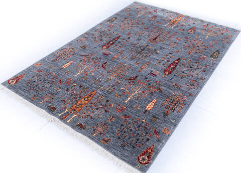 Chobi Grey Hand Knotted 510 X 84 Area Rug 700-146670 Image 2