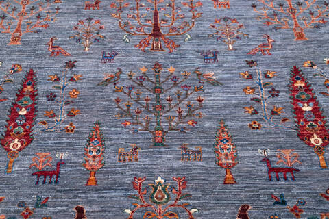 Chobi Grey Hand Knotted 510 X 84 Area Rug 700-146670 Image 3