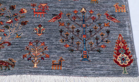 Chobi Grey Hand Knotted 510 X 84 Area Rug 700-146670 Image 4