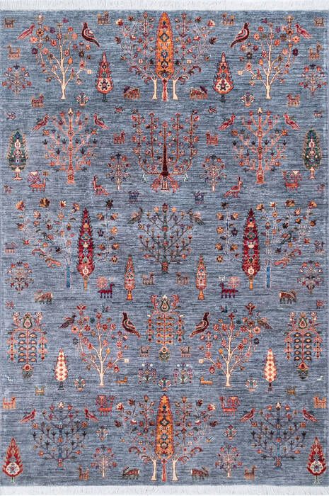 Chobi Grey Hand Knotted 510 X 84 Area Rug 700-146670 Image 0