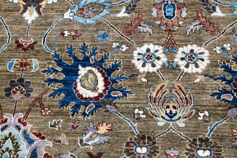Chobi Green Hand Knotted 810 X 120 Area Rug 700-146673 Image 5