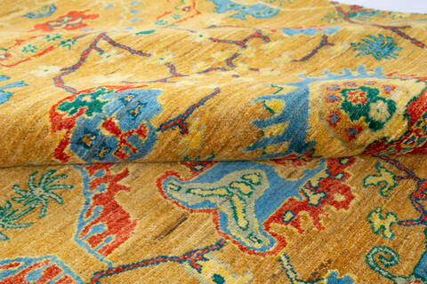Chobi Yellow Hand Knotted 62 X 810 Area Rug 700-146674 Image 4