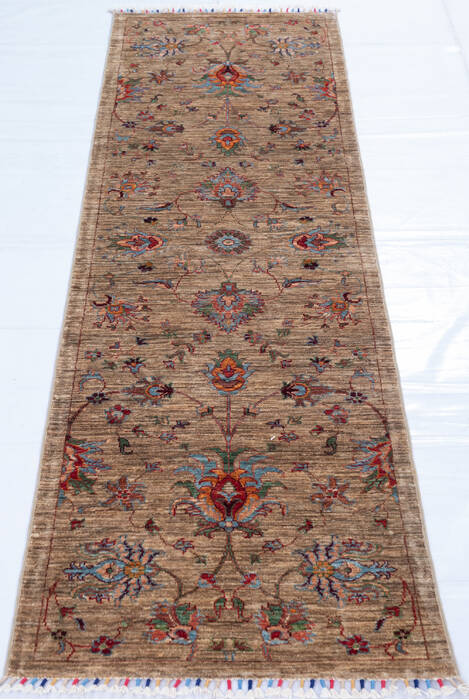 Chobi Brown Runner Hand Knotted 27 X 89 Area Rug 700-146677 Image 1