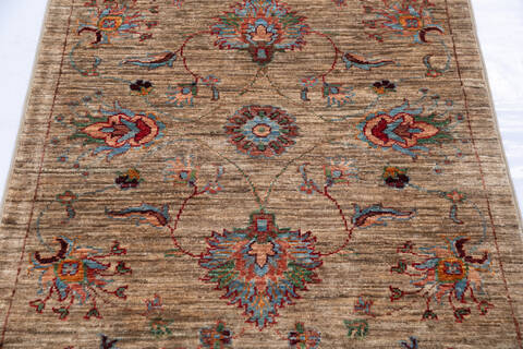 Chobi Brown Runner Hand Knotted 27 X 89 Area Rug 700-146677 Image 3