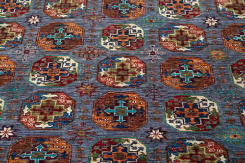Chobi Grey Hand Knotted 83 X 107 Area Rug 700-146679 Image 3