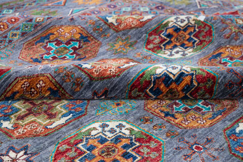 Chobi Grey Hand Knotted 83 X 107 Area Rug 700-146679 Image 5