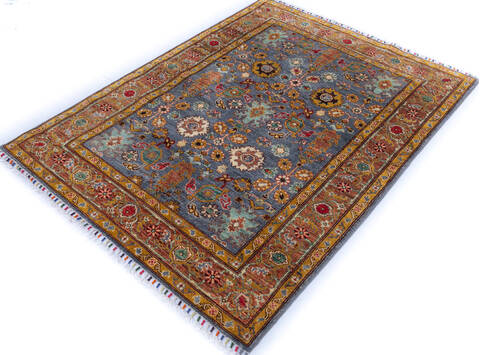Chobi Grey Hand Knotted 42 X 56 Area Rug 700-146680 Image 2