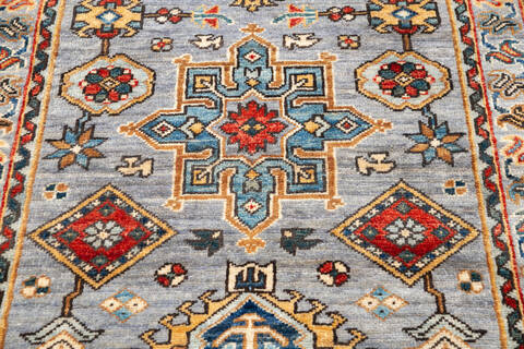 Chobi Grey Runner Hand Knotted 27 X 99 Area Rug 700-146682 Image 3